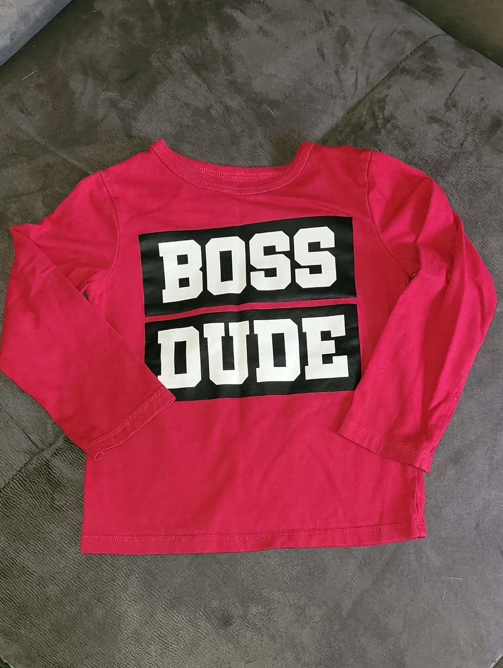 The Children's Place Red 'BOSS DUDE' Long Sleeve Tee